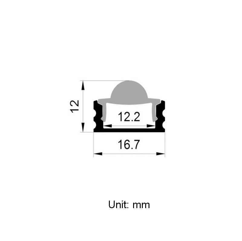 Aluminum LED Strip Diffuser Channel With 20° Lens For 12mm LED Lights Strip Aluminum LED Strip Diffuser Channel With 20° Lens For 12mm LED Lights Strip